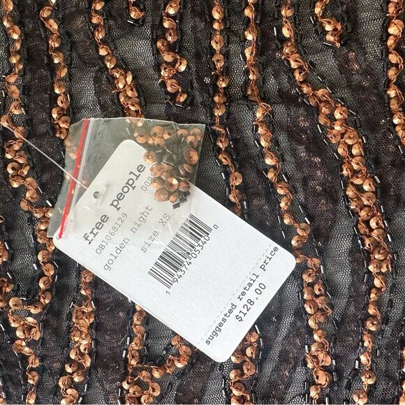 NWT Free People Head Turner Sequined One Shoulder Tank - Picture 3 of 16